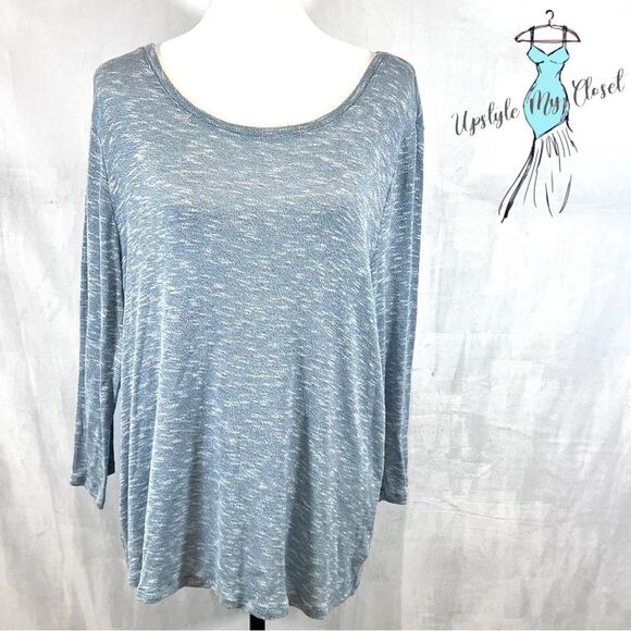 Style & Co light blue and white heathered tunic sweater top size large - Picture 1 of 4